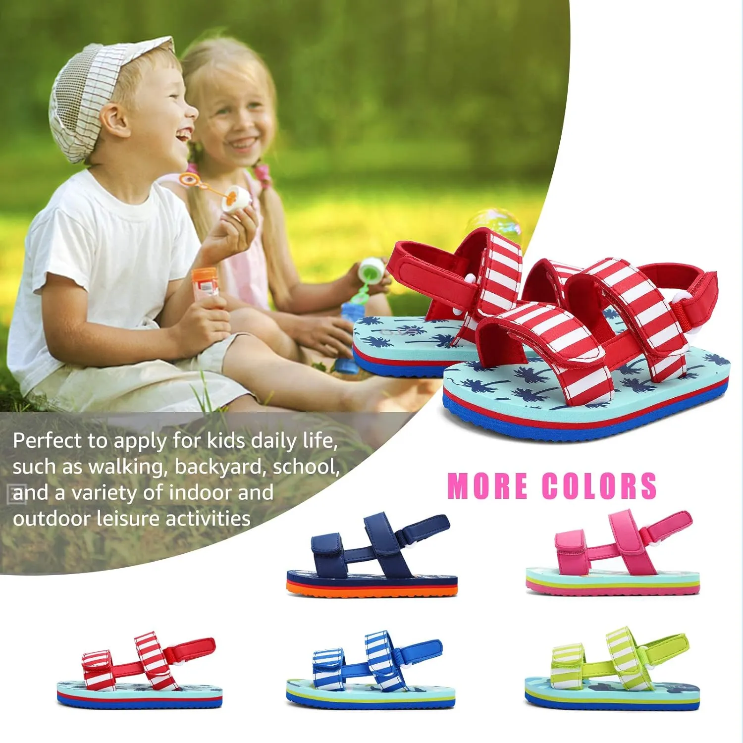 STQ Toddler Sandals Boys Girls Cute Open Toe Outdoor Beach Summer Sandals