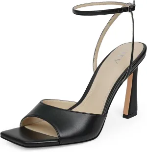 Strappy Heels for Women Heeled Sandals Square Toe Heel Ankle Strap Stiletto Mesh High Heels Dress Shoes