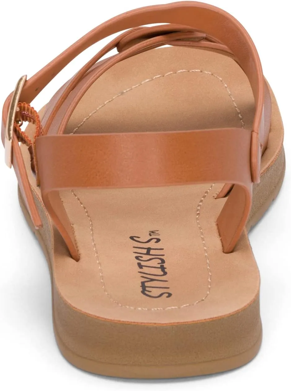 STYLISH S KALI-K ~ Little Girls Comfy Open Toe Strappy Slingback Padded Sole Sandals