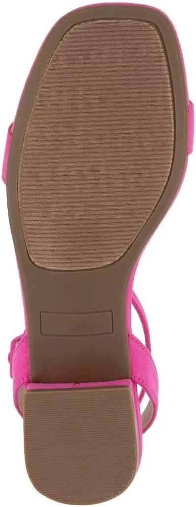 Sugar Women's Low Block Heel Dress Sandals – Ankle Strap Open Toe Comfortable Walking Heels for Casual, Party, or Work