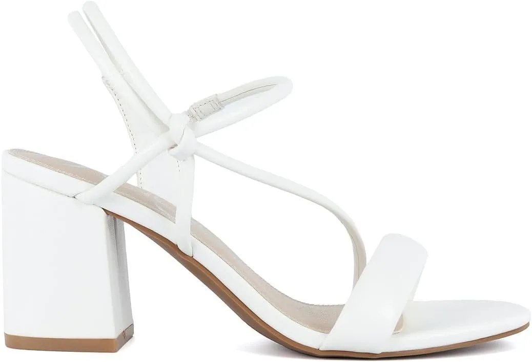 Sugar Women's Strappy Dress Sandals – Slip-On Block Heel Heels for Women, Open Toe Evening Party Shoes with Sparkly or Smooth Finish
