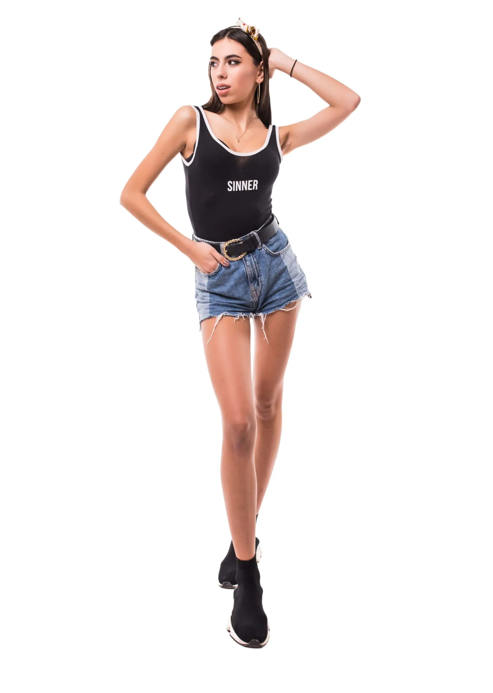 Summer Denim Shorts & Tank Set