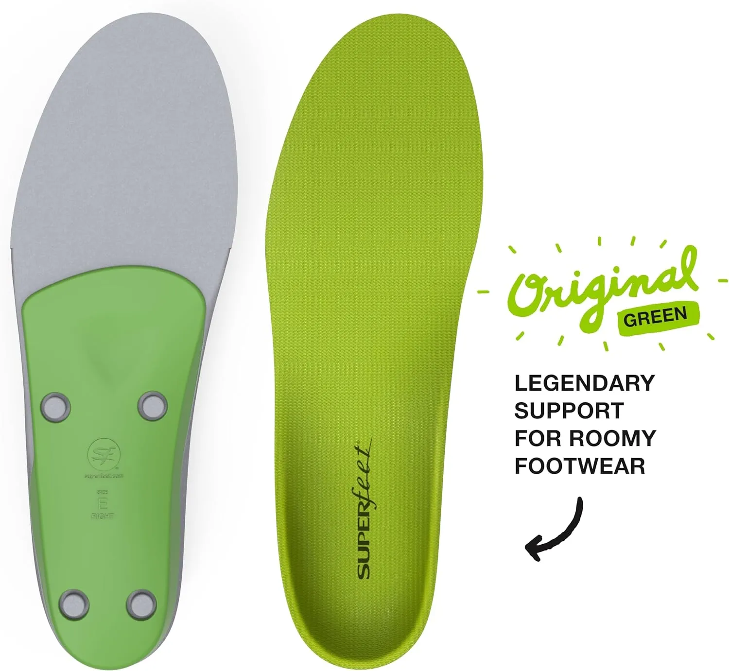 Superfeet All-Purpose Support High Arch Insoles (Green) - Trim-To-Fit Orthotic Shoe Inserts - Professional Grade - Junior/Little Kid 13.5-2