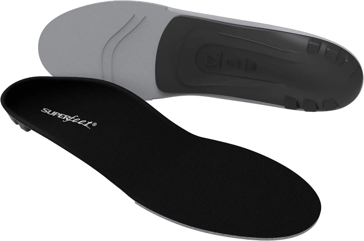 Superfeet All-Purpose Support Low Arch Insoles (Black) - Trim-To-Fit Orthotic Shoe Inserts for Thin, Tight Shoes - Professional Grade - 5.5-7 Men / 6.5-8 Women