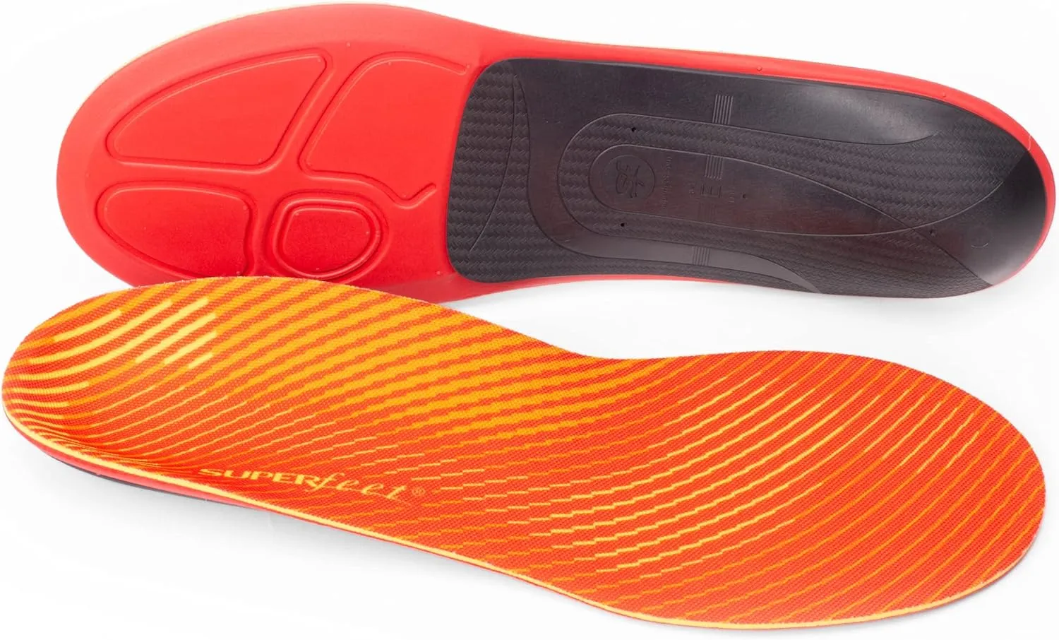 Superfeet Run Pain Relief Insoles - Trim-To-Fit Foam & Carbon Fiber Shoe Inserts - High Arch Support for Plantar Fasciitis - Professional Grade - 7.5-9 Men / 8.5-10 Women