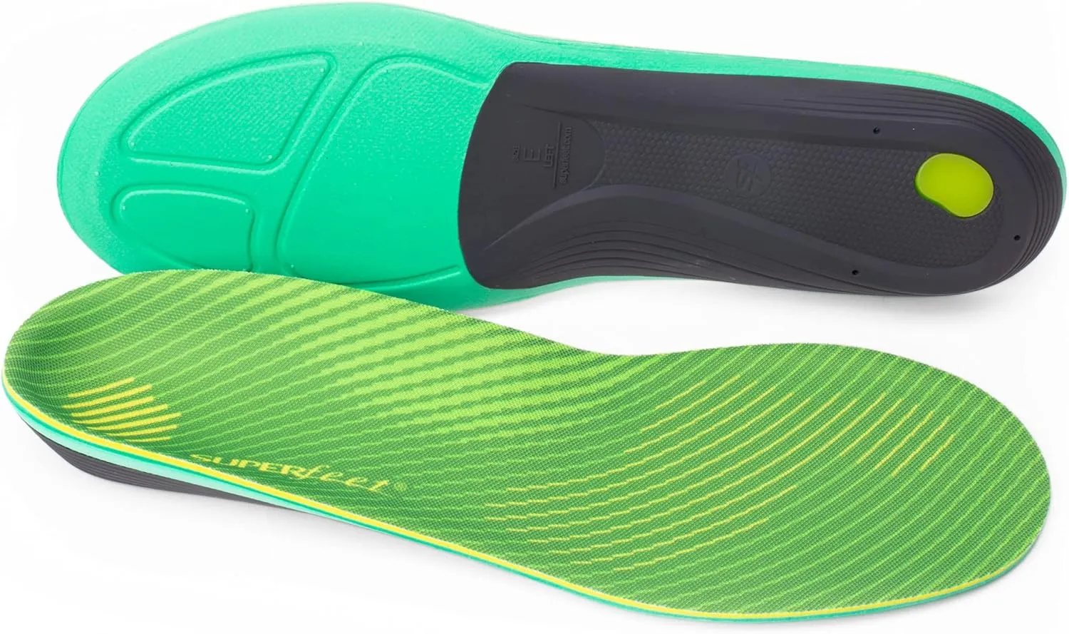 Superfeet Run Support High Arch Insoles - High Arch Support - Trim-to-Fit Carbon Fiber Orthotic Shoe Inserts for Running Shoes - Professional Grade - 9.5-11 Men / 10.5-12 Women
