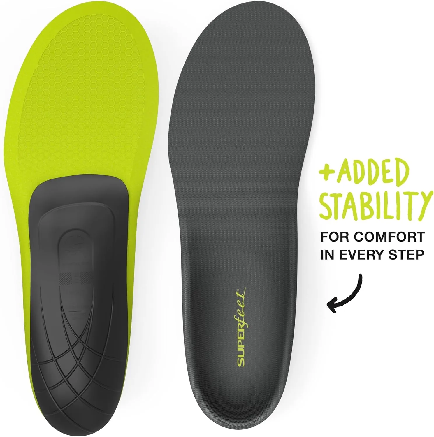 Superfeet Run Support Low Arch (Carbon) - 7.5-9 Men / 8.5-10 Women