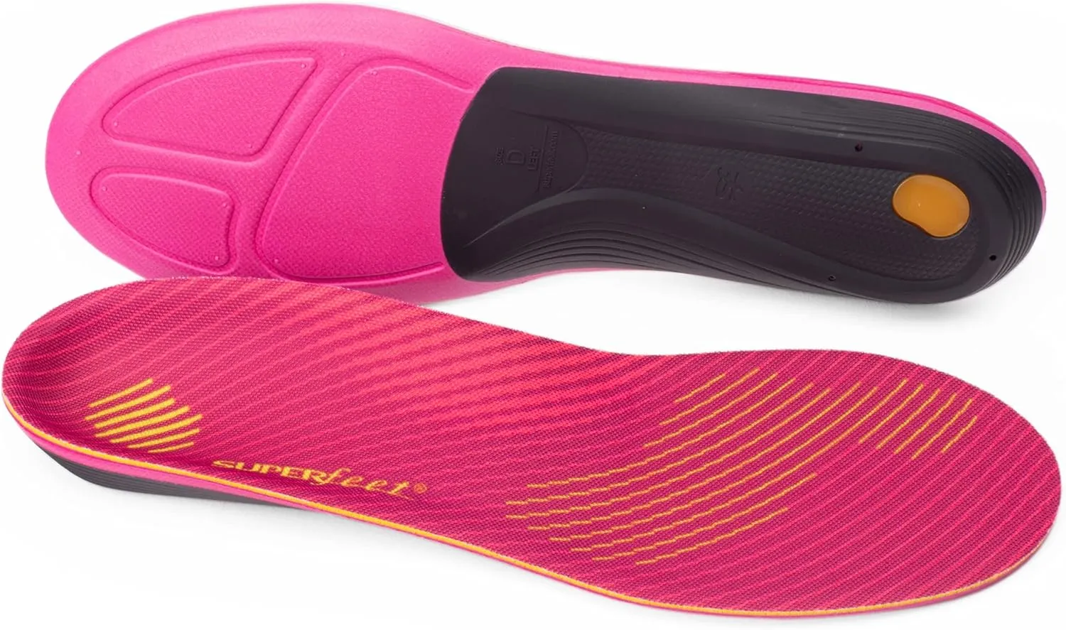 Superfeet Run Women's Support Insoles - Trim-To-Fit High Arch Support - Carbon Fiber Orthotic Shoe Inserts for Running Shoes - Professional Grade - 6.5-8 Women