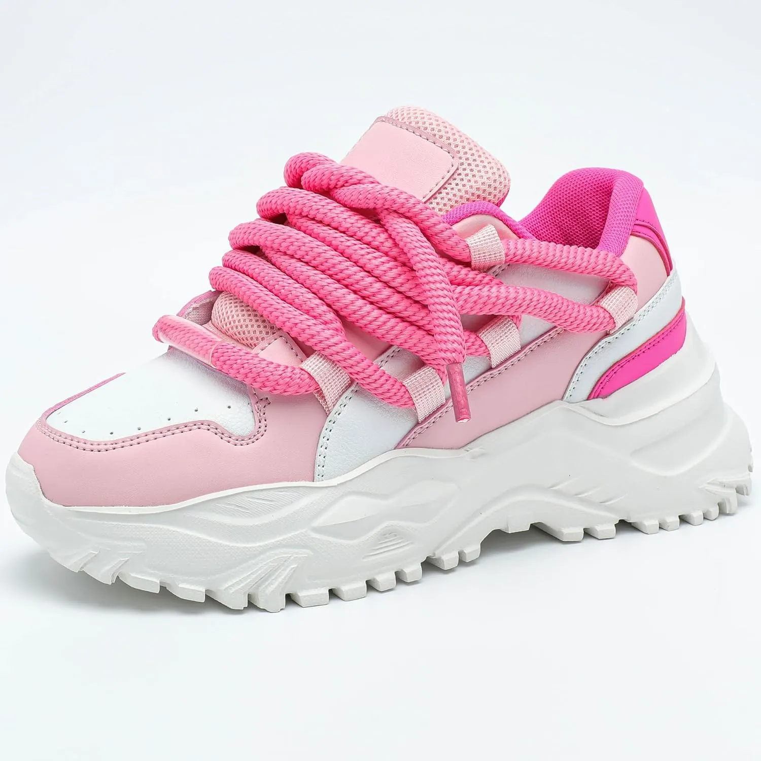 Synthetic Y2K Retro Chunky Platform Sneakers Lace Up Thick Sole Casual Walking Shoes for Streetwear Travel Daily Outfits Women and Teens