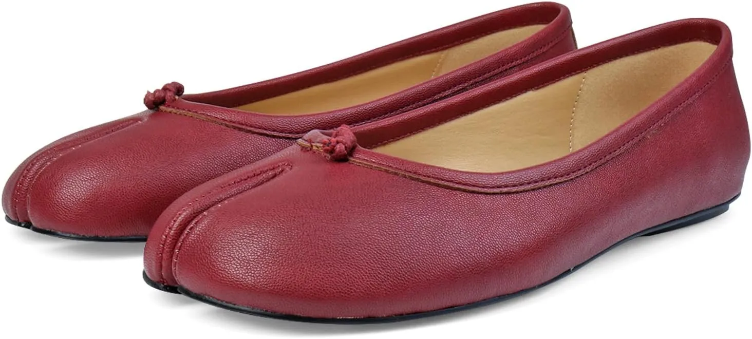 Tabi Shoes Women Split Toe Wide Width Ballet Flats Comfort Casual Work Shoes for Women Office 2025 Spring