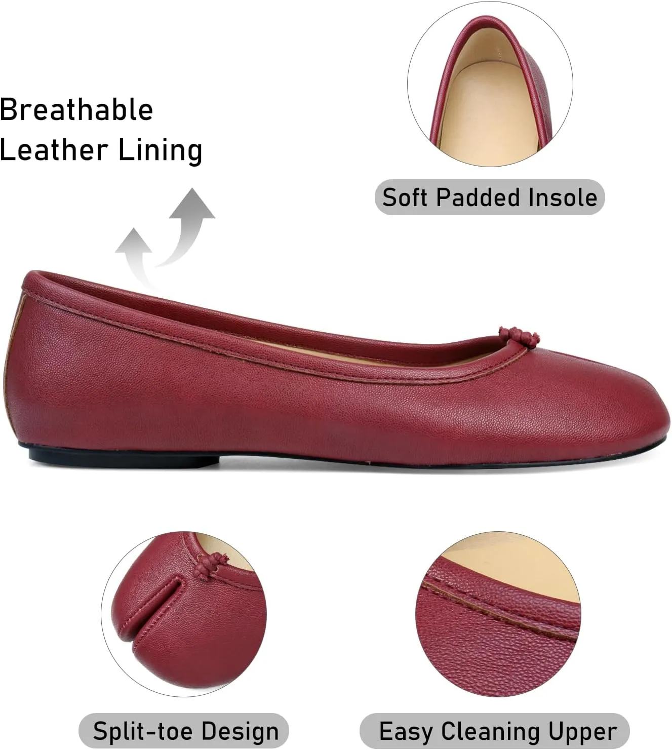 Tabi Shoes Women Split Toe Wide Width Ballet Flats Comfort Casual Work Shoes for Women Office 2025 Spring