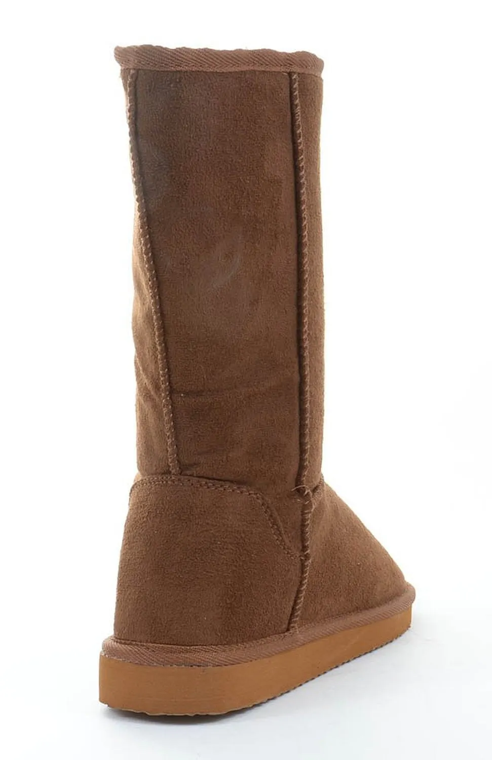 TAN Furry Faux Shearling Vegan Fleece Womens Boot