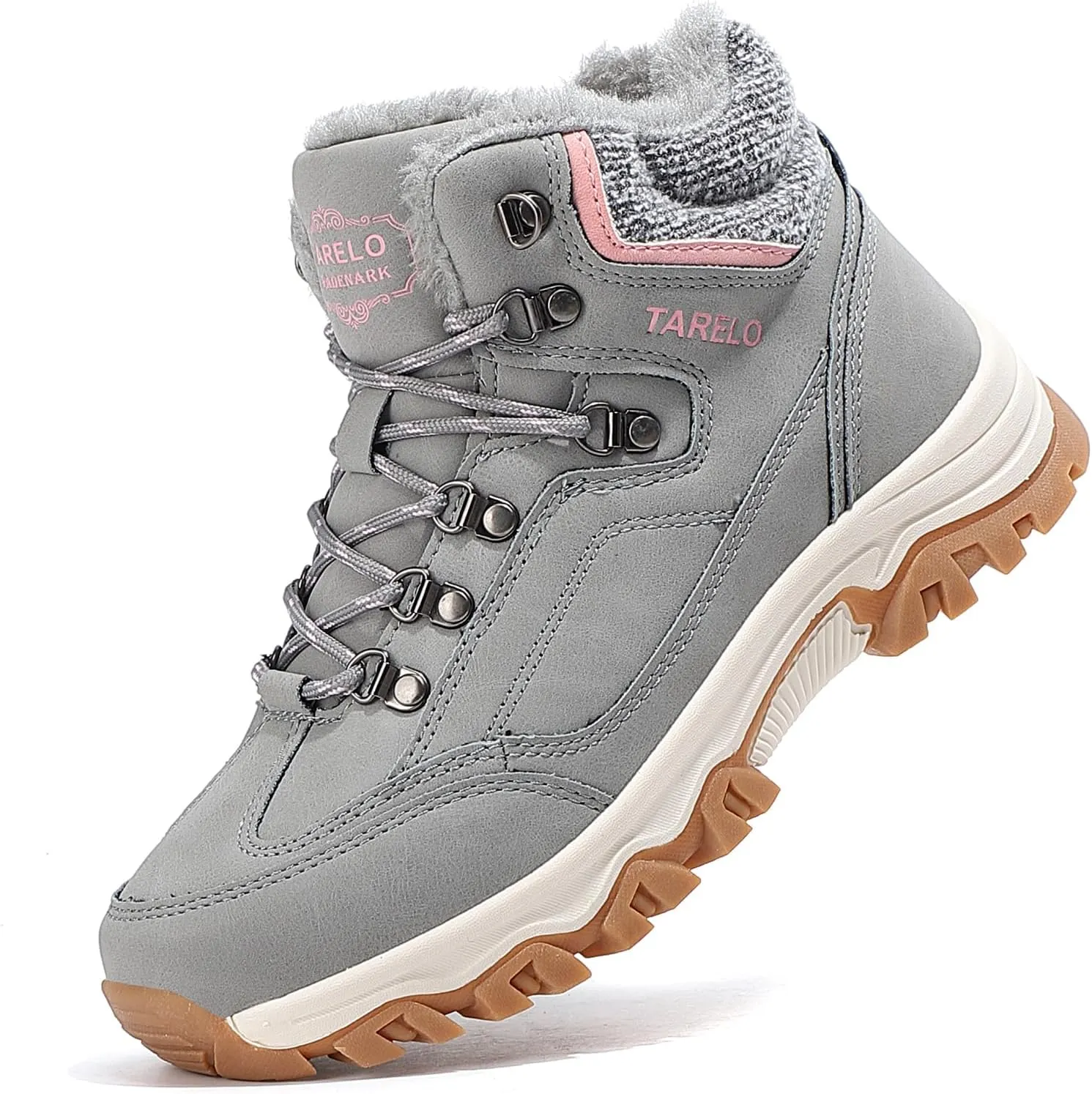TARELO Womens Snow Boots Waterproof Shoes Winter Warm Fur Lined Non Slip Walking Fashion Hiking Boot