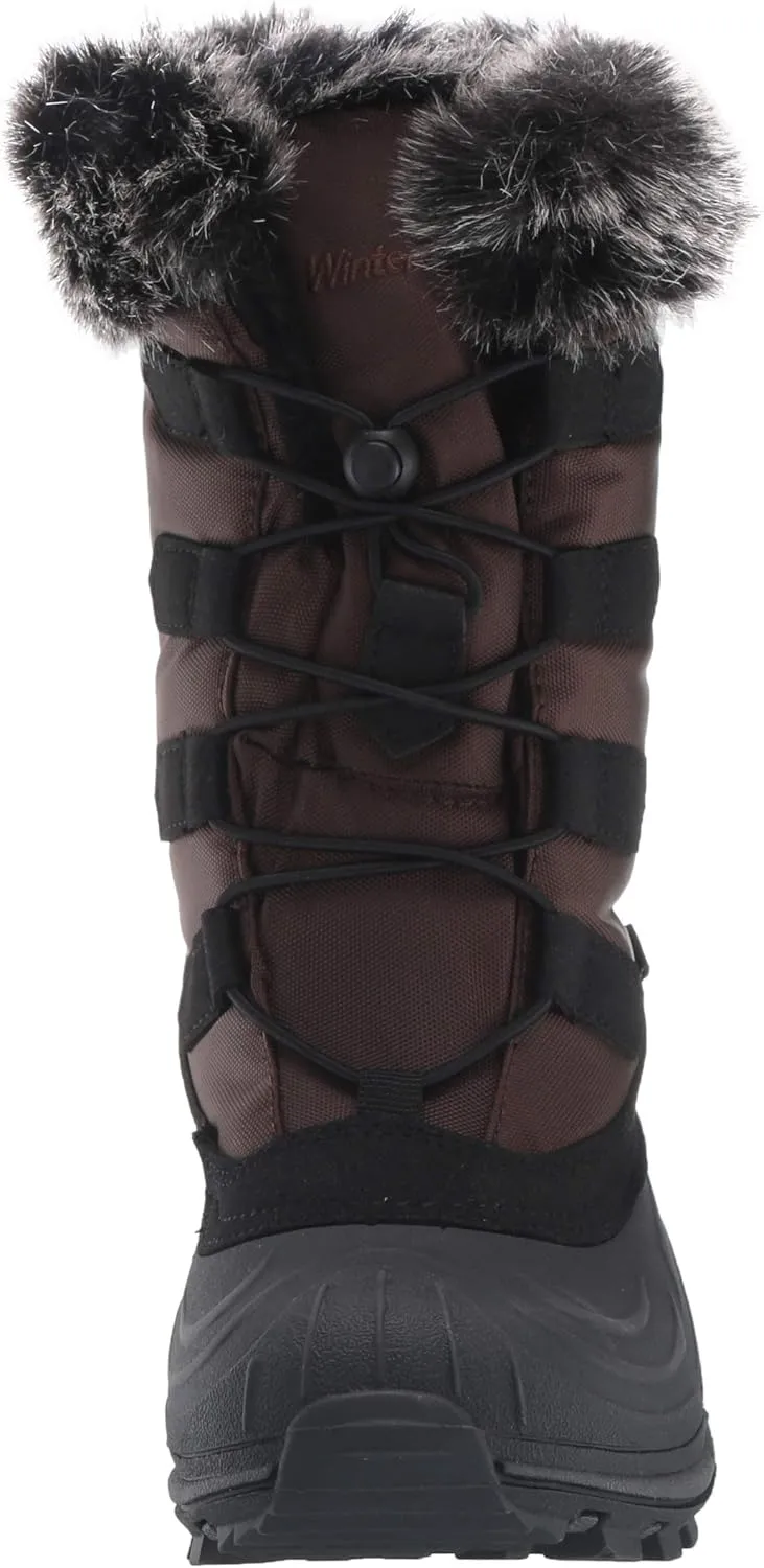 TECS 10" Womens Mid Calf Waterproof Winter Snow Boots Warm Faux Fur Lined Lightweight, Insulated, Anti Slip