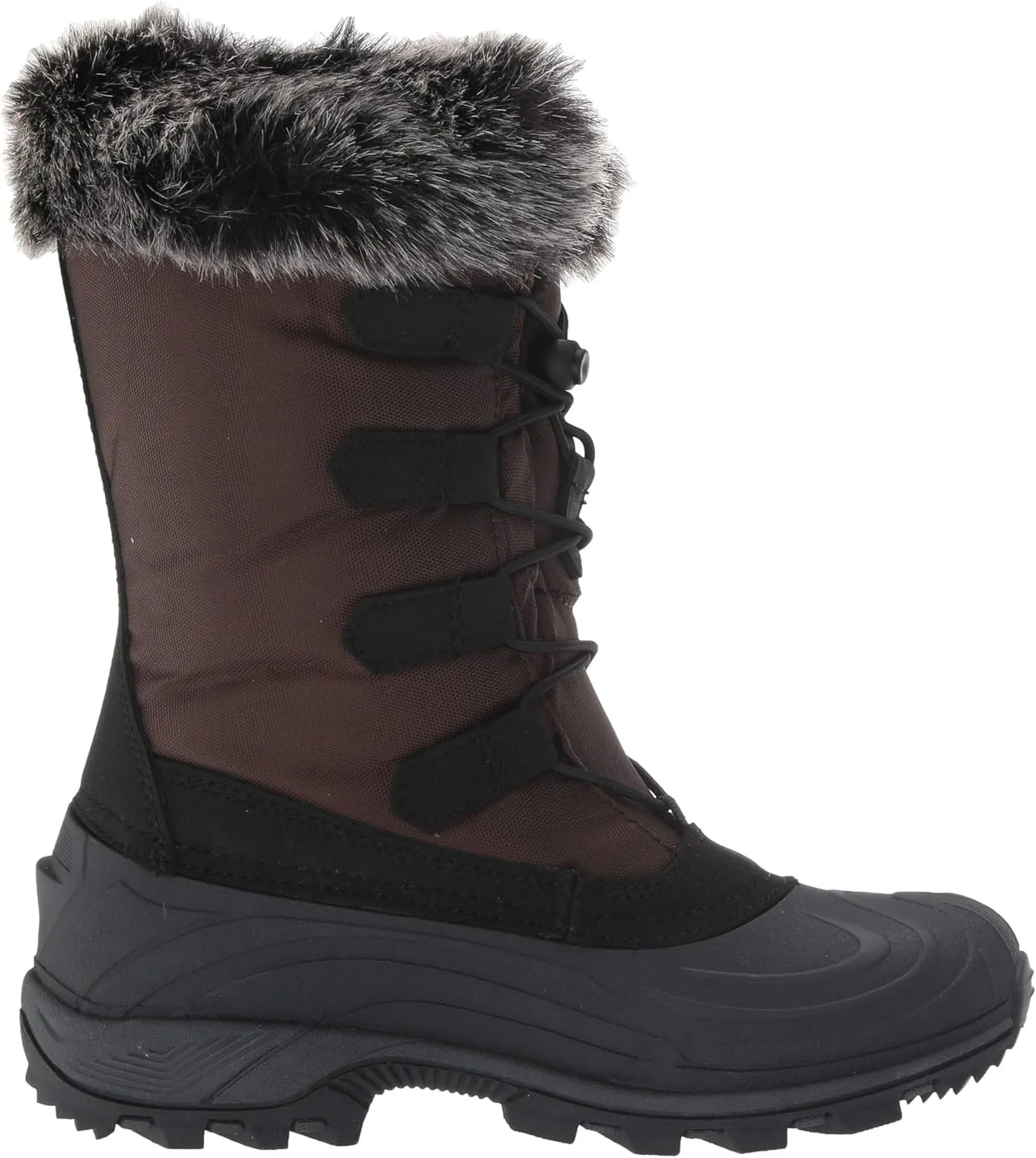 TECS 10" Womens Mid Calf Waterproof Winter Snow Boots Warm Faux Fur Lined Lightweight, Insulated, Anti Slip