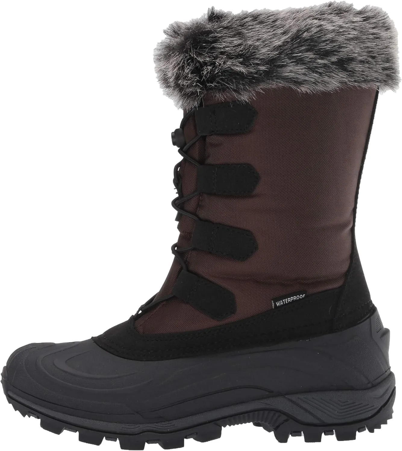 TECS 10" Womens Mid Calf Waterproof Winter Snow Boots Warm Faux Fur Lined Lightweight, Insulated, Anti Slip