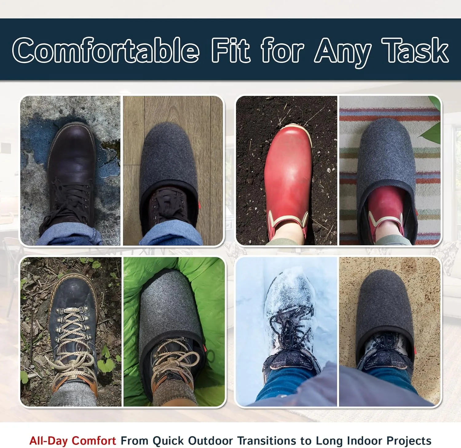The Felt Store Indoor Overshoes for Men and Women