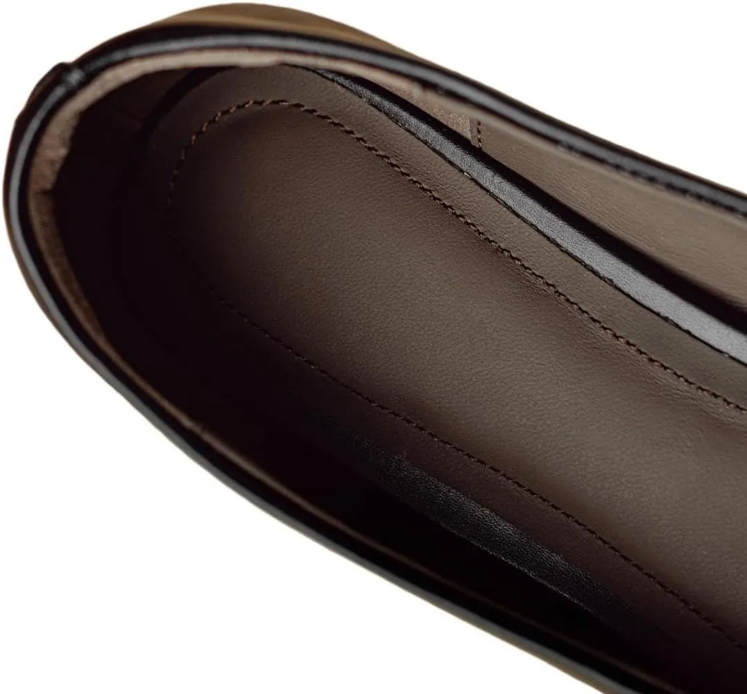 TinaCus Women's Genuine Leather Comfortable Weave Square Toe Slip On Casual Flats Dressy Shoes
