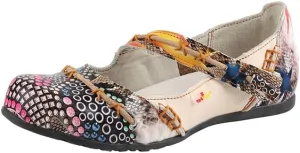 TMA EYES Multicolor Stitching Flat Soft Sole Unique Walking Style Women Shoes
