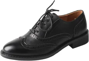TMA EYES Women's Classic Loafers Fashion Leather Lace up Shoes Low Heel