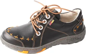 TMA EYES Women's Vintage Genuine Leather Shoes Comfort Lace-up Flats Anti-Slip Sport Shoes