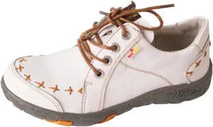 TMA EYES Women's Vintage Genuine Leather Shoes Comfort Lace-up Flats Anti-Slip Sport Shoes
