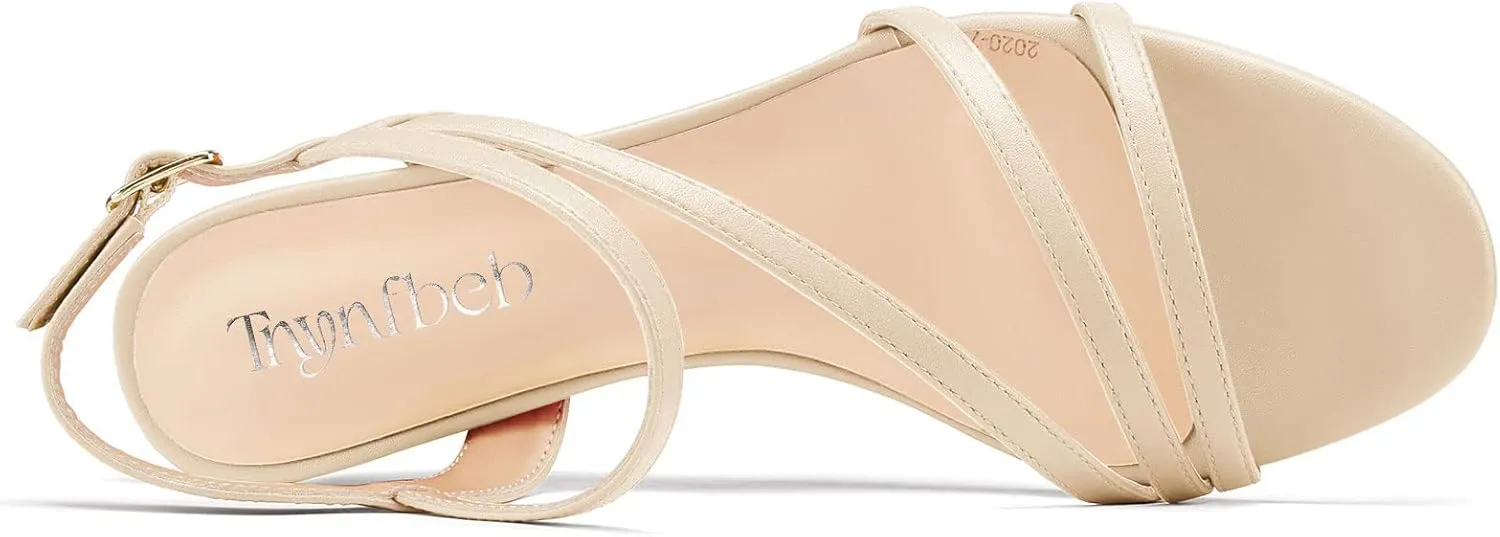 TNYNFBEB Women Low Kitten Heel Peep Open Toe Sandals Ankle Strap Buckle Prom Party Cute Basic Classic 1.4 Inches Heels