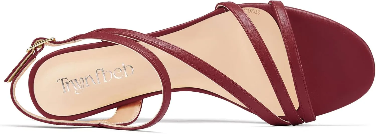 TNYNFBEB Women Low Kitten Heel Peep Open Toe Sandals Ankle Strap Buckle Prom Party Cute Basic Classic 1.4 Inches Heels