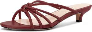 TNYNFBEB Womens Sandals Mules Low Kitten Heel Open Toe Shoes Slip-on Slingback Prom Party Dress Summer 1.4 Inches Heels