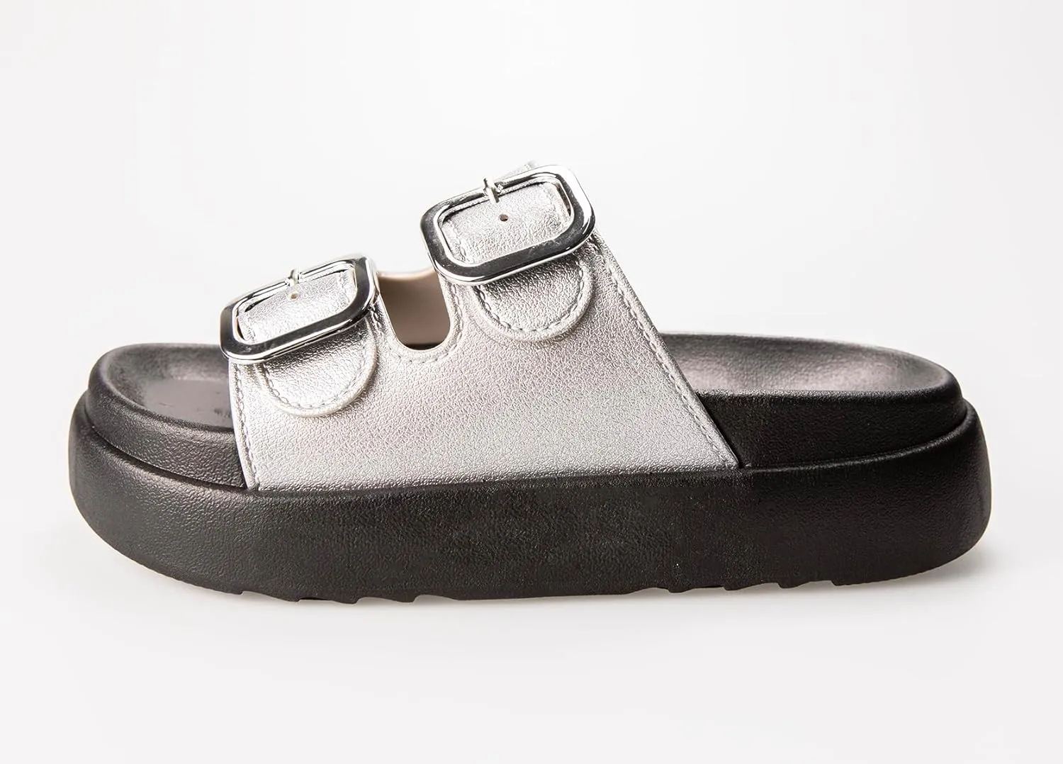 TOCONFFON Women's Fashion Slides Double Buckle Adjustable Platform Sandals Indoor Outdoor Slippers