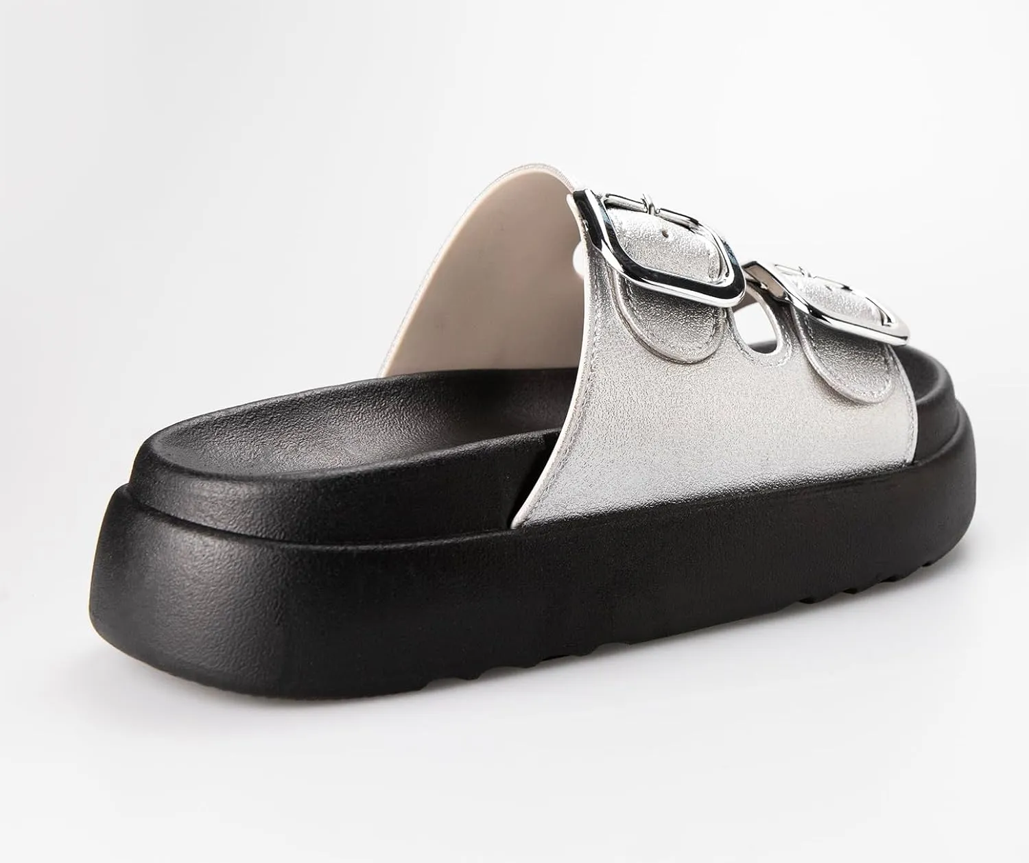 TOCONFFON Women's Fashion Slides Double Buckle Adjustable Platform Sandals Indoor Outdoor Slippers