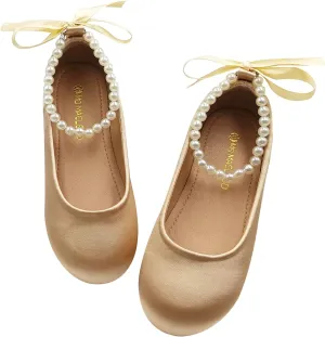 Toddler Flower Girl's Dress Shoes Mary Jane Ballet Shoes for Party,School, Birthday, Performance,Wedding