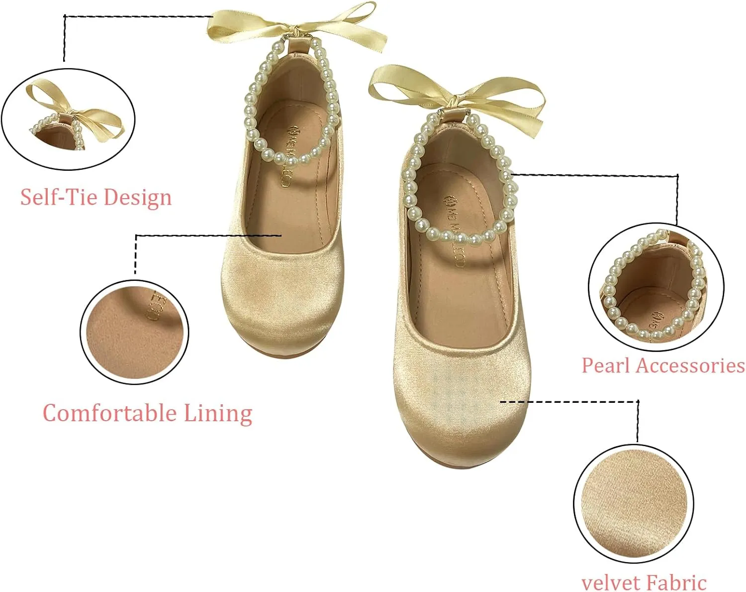 Toddler Flower Girl's Dress Shoes Mary Jane Ballet Shoes for Party,School, Birthday, Performance,Wedding