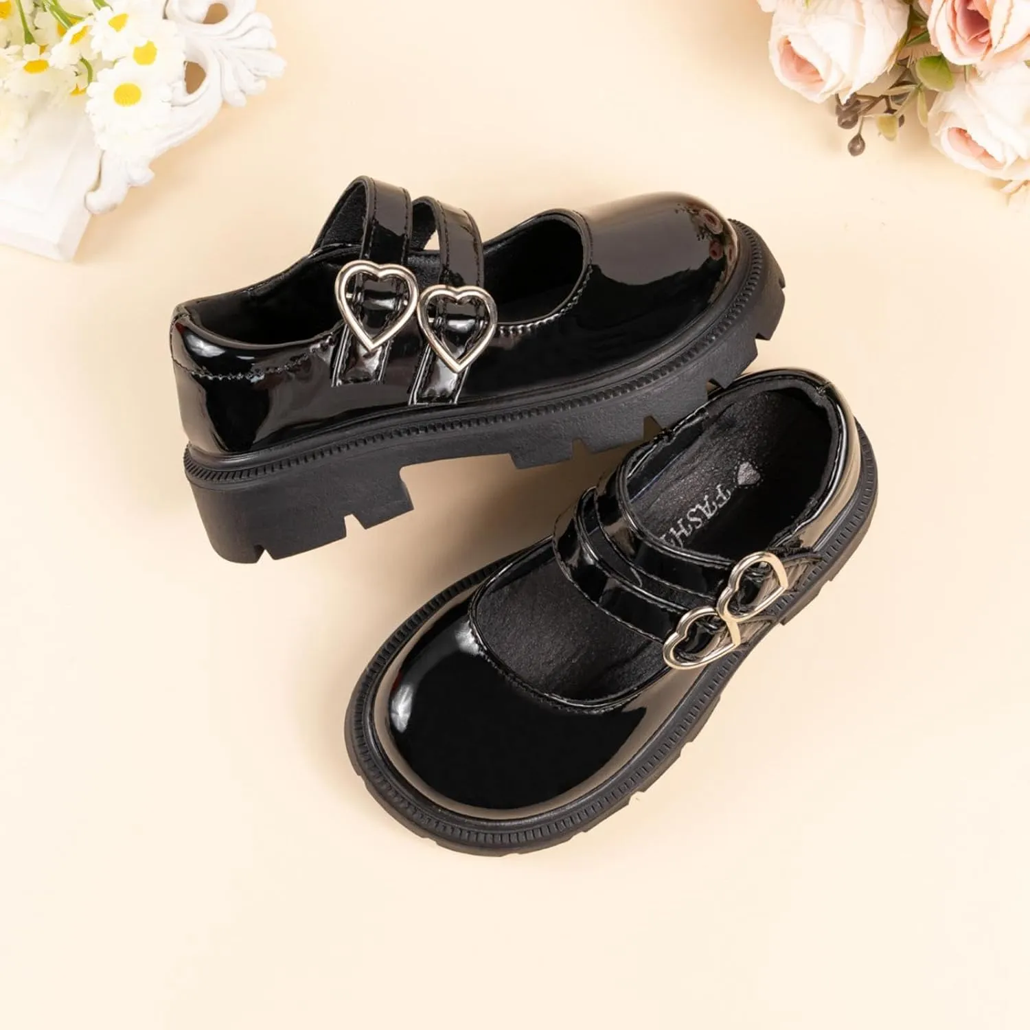 Toddler Girls Dress Shoes School Uniform Mary Jane Flats Little Kids Oxfords Comfortable Slip on Platform Flats for Wedding Party School
