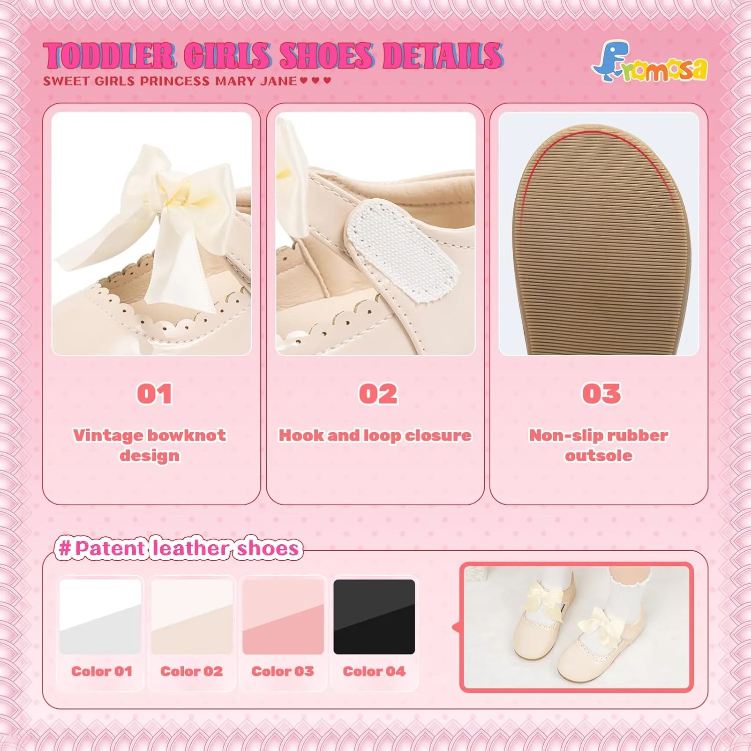 Toddler Girls Mary Jane Dress Shoes Ballet Flats Little Girls Soft Slip-On Bowknot Princess Shoes Wedding Party Casual Walking School Uniform Moccasins Baptism Shoes
