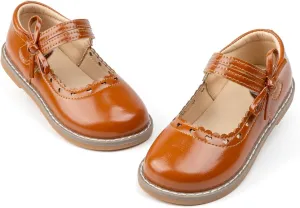 Toddler Girls Mary Jane Dress Shoes Ballet Flats Little Girls Soft Slip-On Bowknot Princess Shoes Wedding Party Casual Walking School Uniform Moccasins Baptism Shoes