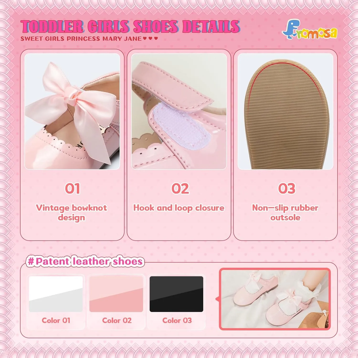 Toddler Girls Mary Jane Dress Shoes Ballet Flats Little Girls Soft Slip-On Bowknot Princess Shoes Wedding Party Casual Walking School Uniform Moccasins Baptism Shoes