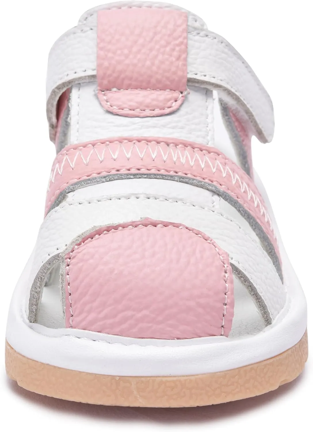 Toddler Girls Squeaky Shoes Flower Punch Baby Mary Jane Flats Sandals (Removable Squeakers)