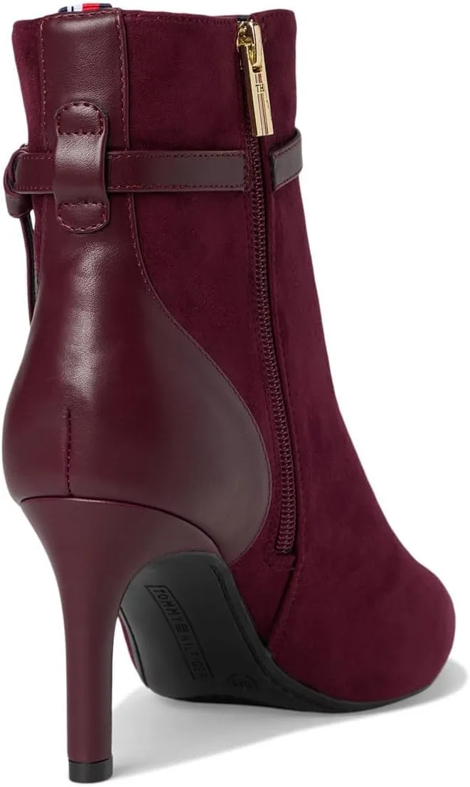 Tommy Hilfiger Women's Sleek Ankle Bootie with Pointed Toe and Stiletto Heel, Made of Faux Suede Boot