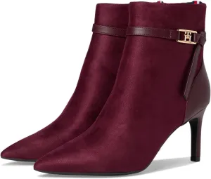 Tommy Hilfiger Women's Sleek Ankle Bootie with Pointed Toe and Stiletto Heel, Made of Faux Suede Boot