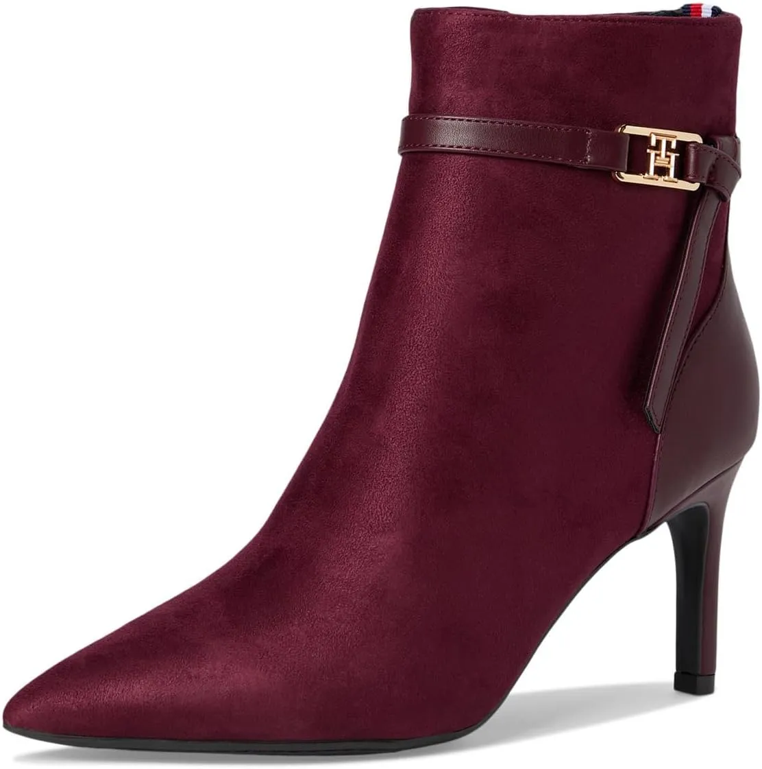 Tommy Hilfiger Women's Sleek Ankle Bootie with Pointed Toe and Stiletto Heel, Made of Faux Suede Boot