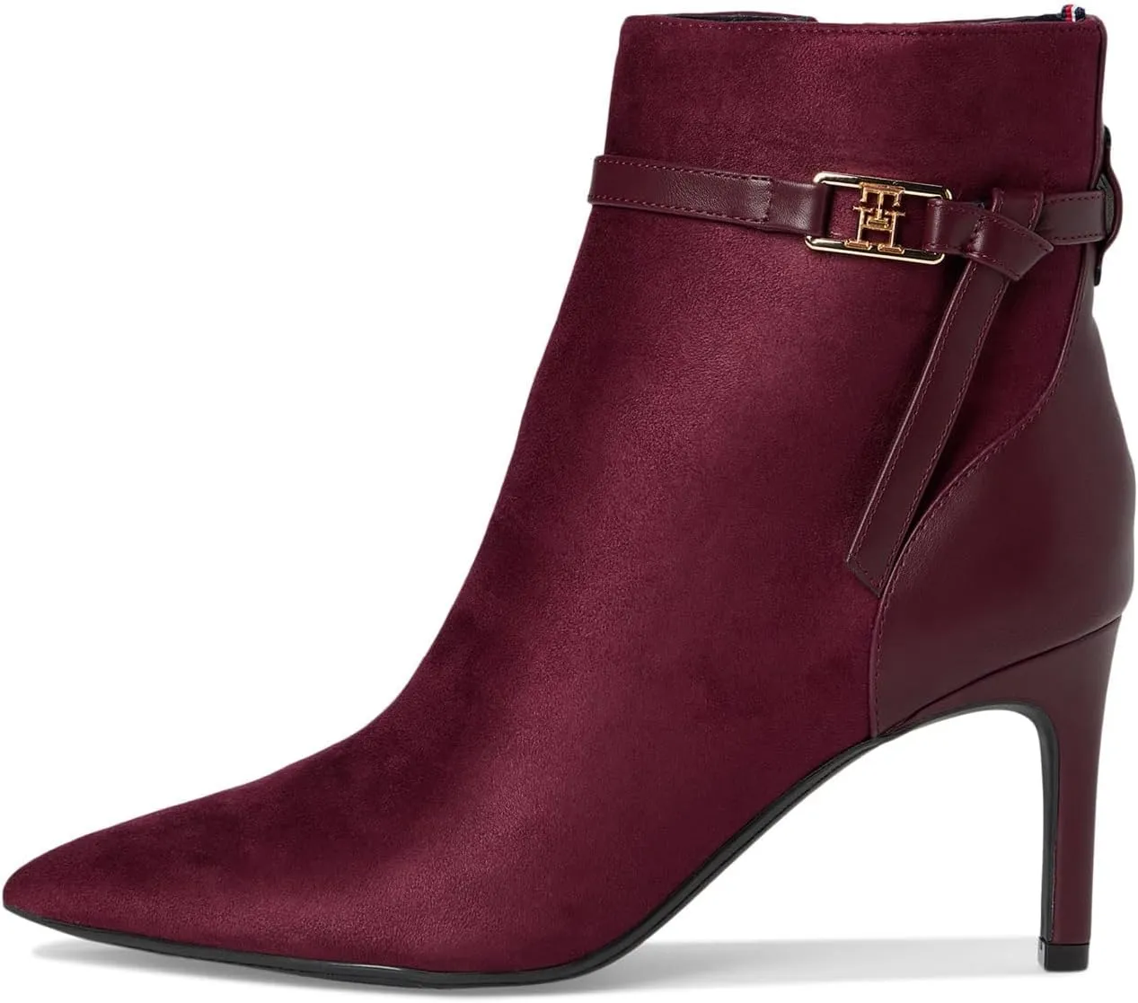 Tommy Hilfiger Women's Sleek Ankle Bootie with Pointed Toe and Stiletto Heel, Made of Faux Suede Boot