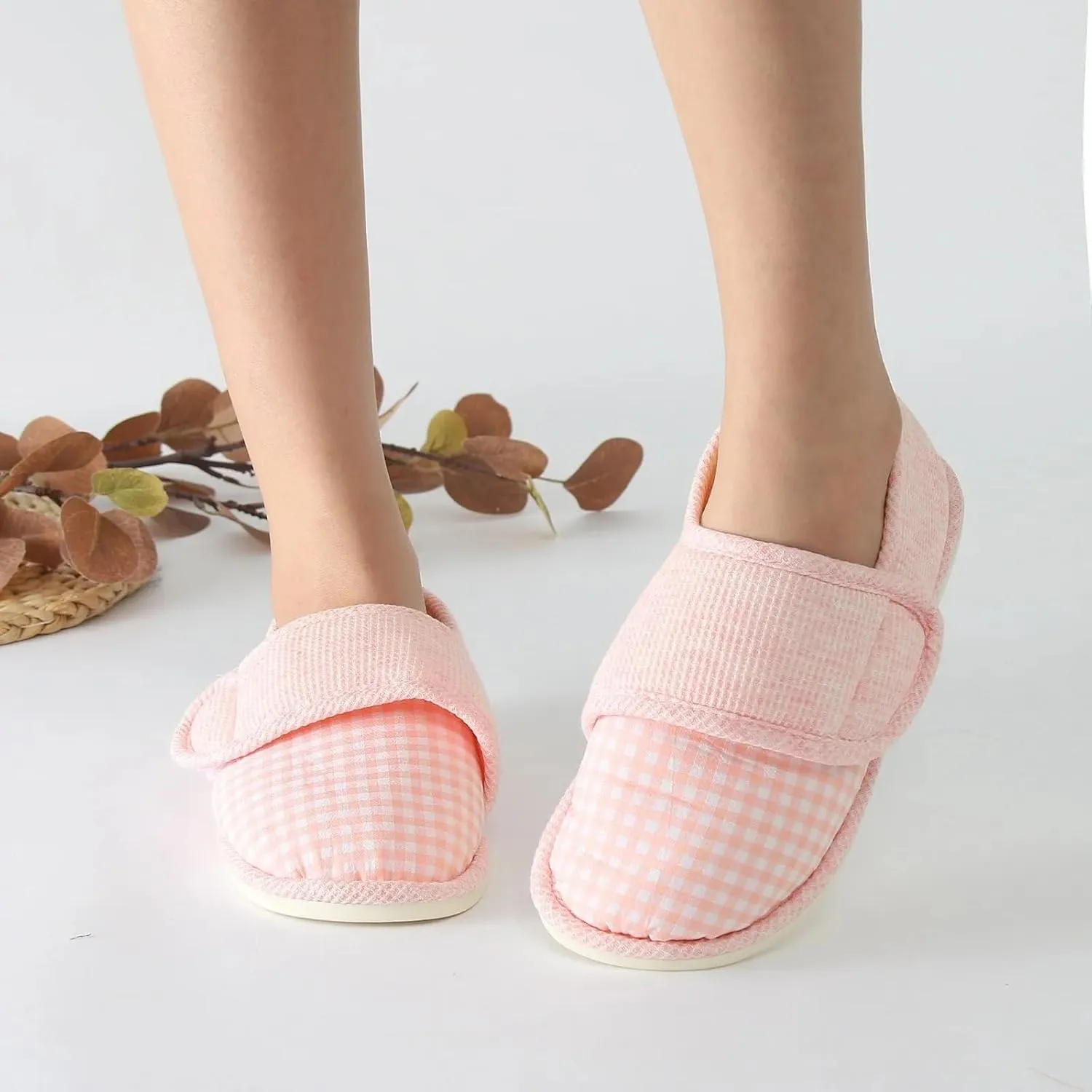 TOSOFT Breathable House Slippers For Women Postpartum Comfy Non Slip Arthritis Edema Slippers Indoor Outdoor Shoes Adjustable