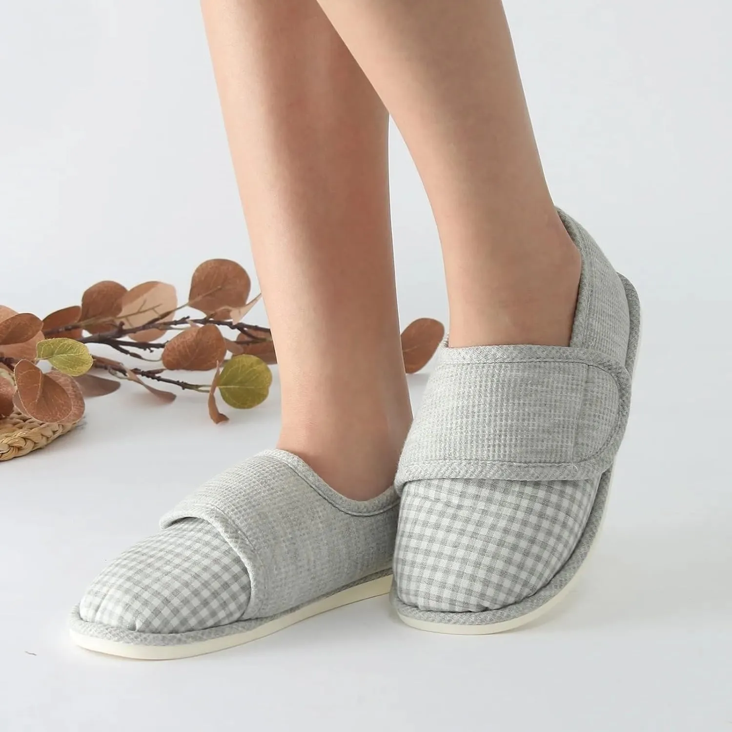 TOSOFT Breathable House Slippers For Women Postpartum Comfy Non Slip Arthritis Edema Slippers Indoor Outdoor Shoes Adjustable