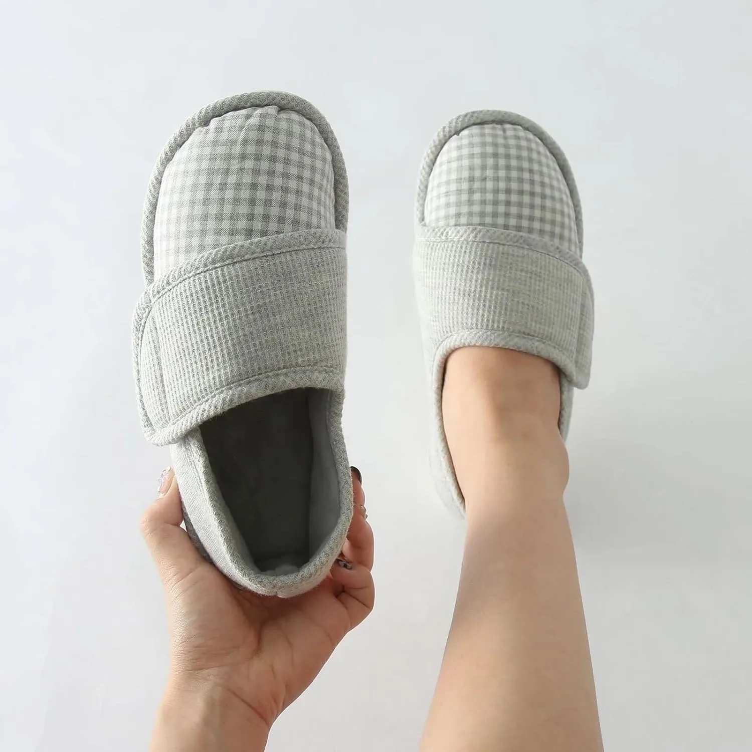 TOSOFT Breathable House Slippers For Women Postpartum Comfy Non Slip Arthritis Edema Slippers Indoor Outdoor Shoes Adjustable