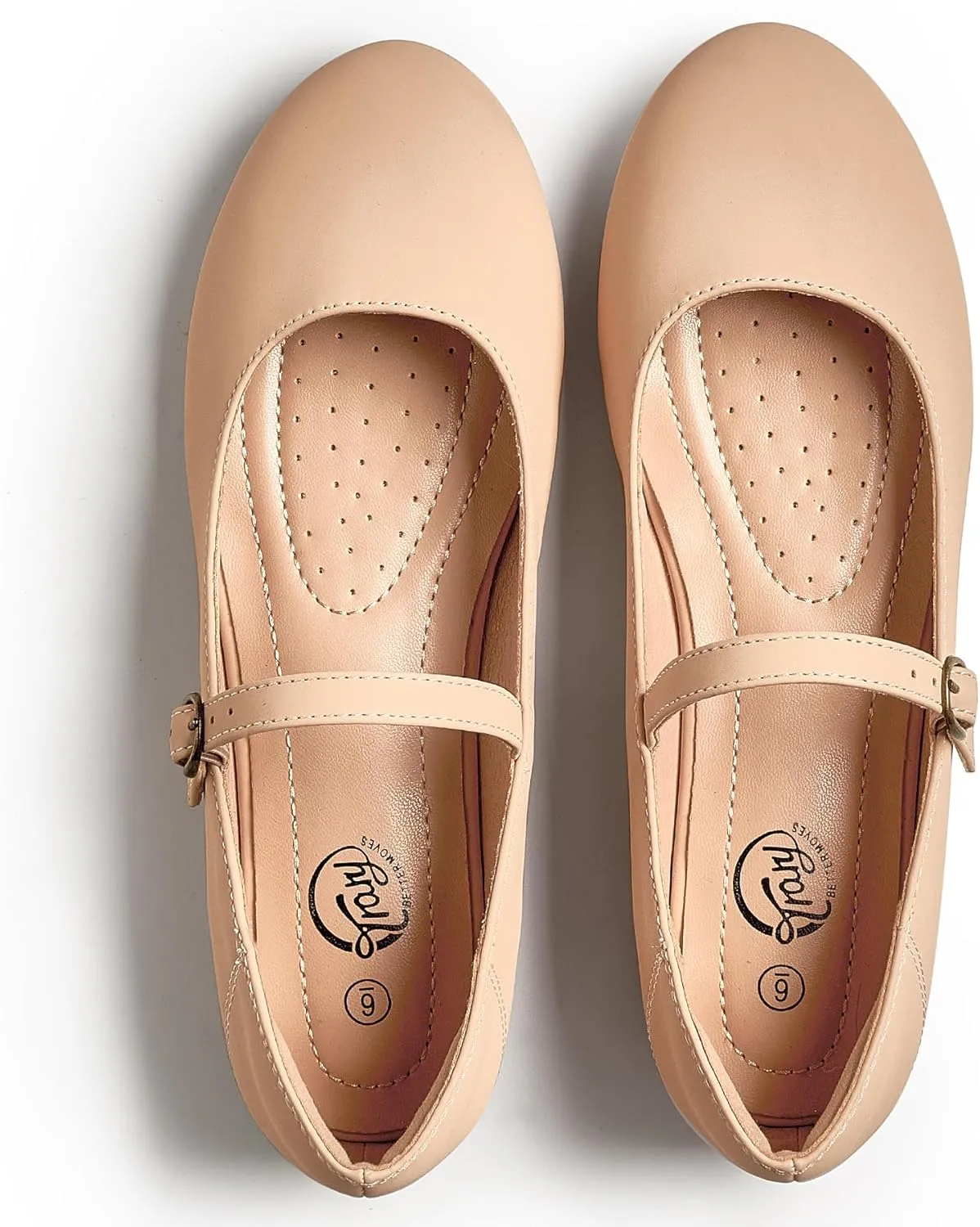 Trary Mary Jane Ballet Flats, Black Flats for Women, Ankle Strap Dressy Comfortable Flats