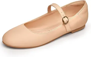 Trary Mary Jane Ballet Flats, Black Flats for Women, Ankle Strap Dressy Comfortable Flats