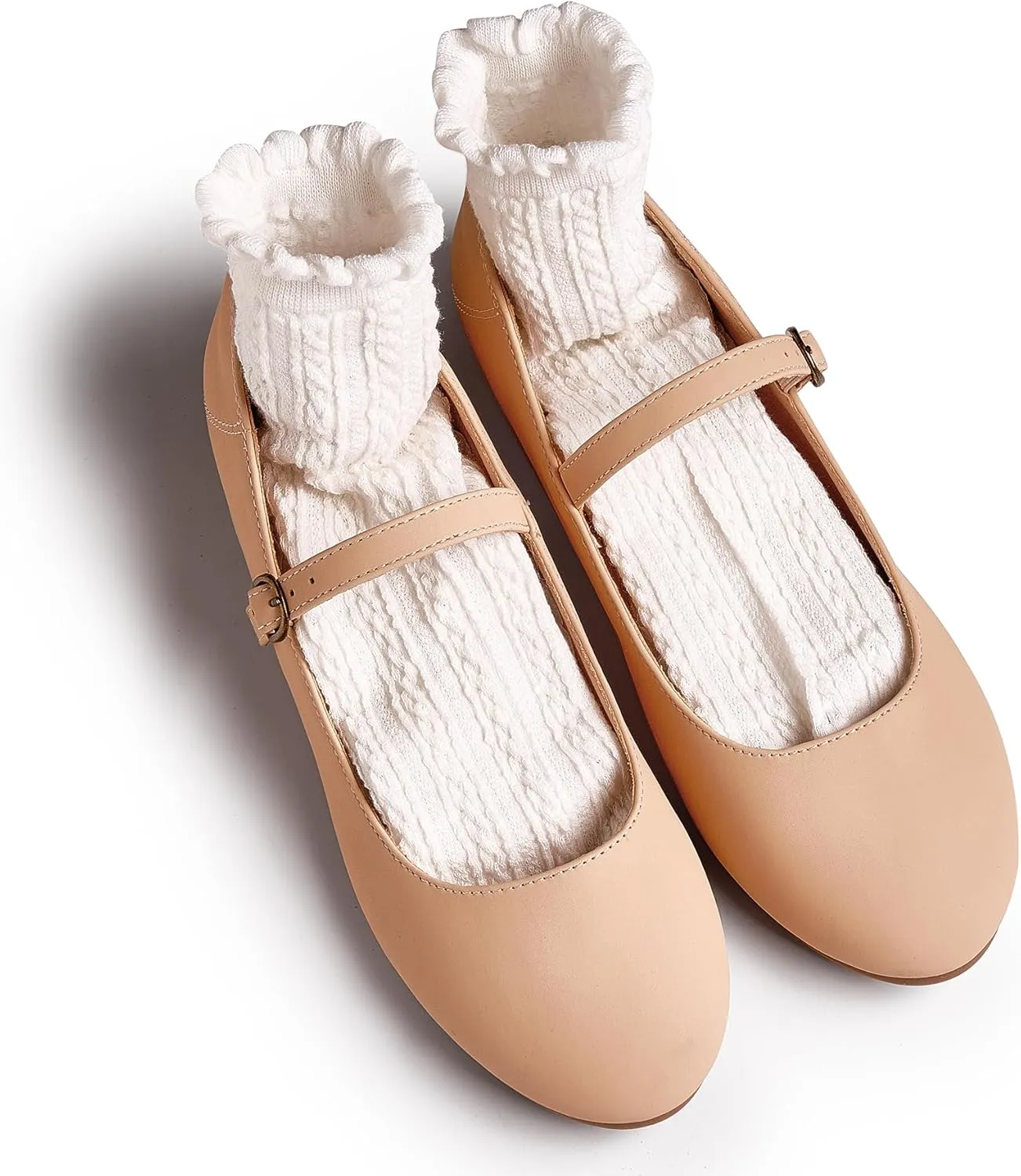 Trary Mary Jane Ballet Flats, Black Flats for Women, Ankle Strap Dressy Comfortable Flats