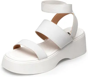 Trary Wedge Sandals for Women, Sandals for Women Dressy Summer, Cute Open Toe Platform Sandals, Lightweight Elastic Ankle Strap Sandals, Womens Heeled Sandals, Comfortable Beach Sandals, Summer Sandals for Women 2023