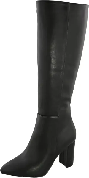 TruFox Womens Classic Tall Knee High Block Heel Fashion Boots